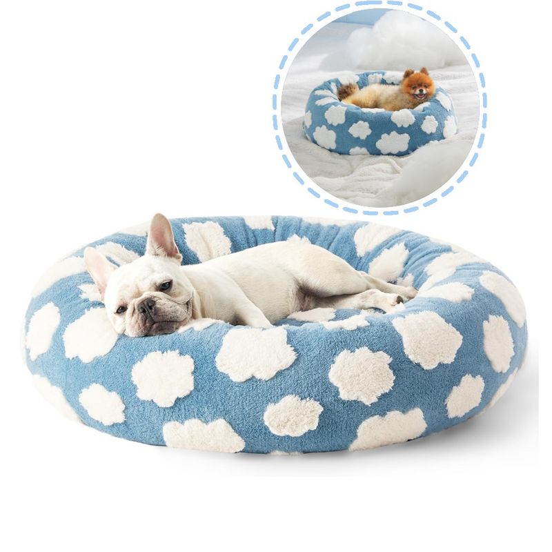 IntiMeg Rundes Bett für Katzen und Hunde 60×60×20 cm