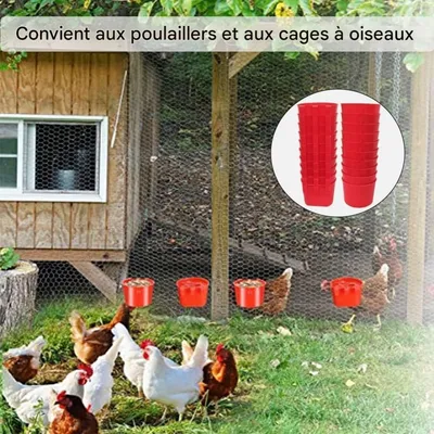 ZooVenture Lot de 20 bols d'alimentation et abreuvoirs pour cage d'oiseaux