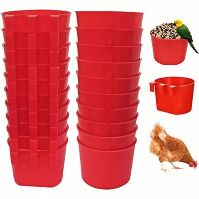 ZooVenture Lot de 20 bols d'alimentation et abreuvoirs pour cage d'oiseaux