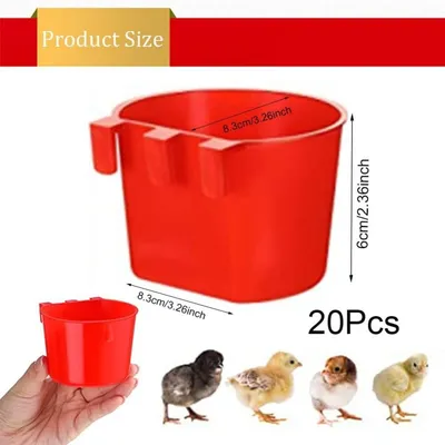 ZooVenture Lot de 20 bols d'alimentation et abreuvoirs pour cage d'oiseaux