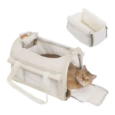 IntiMeg Sac de transport pour chat avec doublure polaire amovible