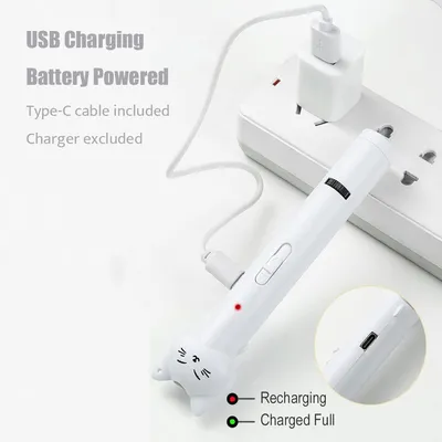 IntiMeg Jouet interactif pour chat avec pointeur laser, rechargeable