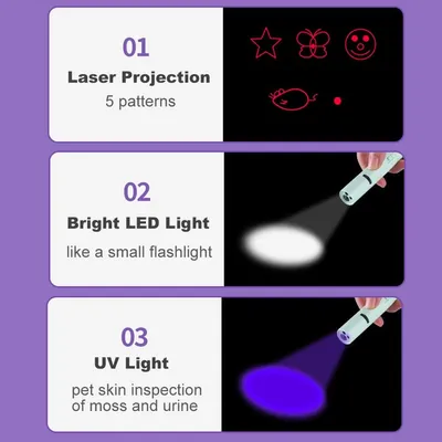 IntiMeg Jouet interactif pour chat avec pointeur laser, rechargeable