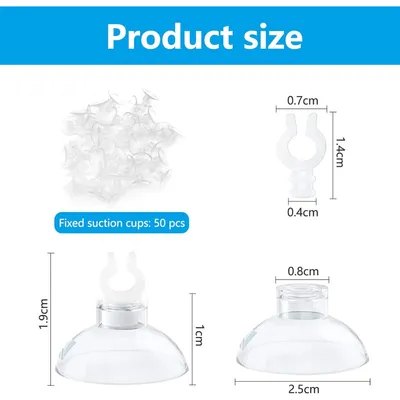 ZooVenture Lot de 50 ventouses transparentes pour aquarium