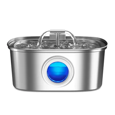 FurryFusion Fontaine à eau automatique pour chat en acier inoxydable