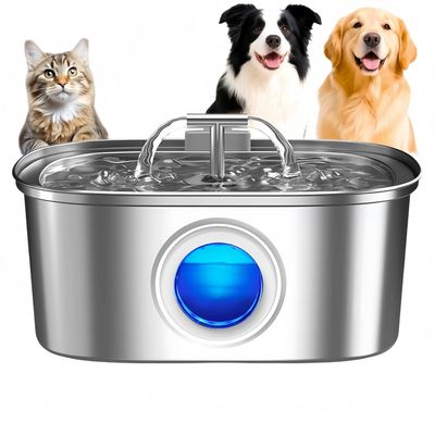 FurryFusion Fontaine à eau automatique pour chat en acier inoxydable