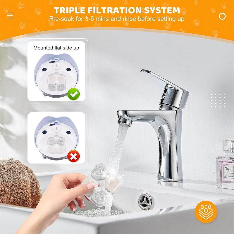 IntiMeg Filtre pour fontaine à eau pour animaux de compagnie (3 pièces)