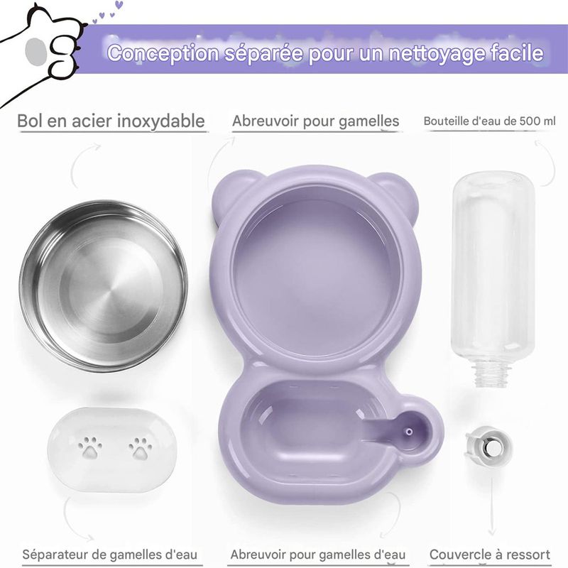 IntiMeg Ensemble de bols d'eau et de nourriture pour chien et chat