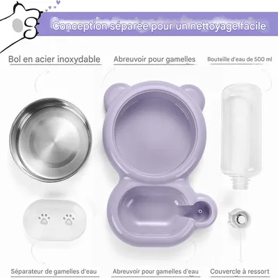 IntiMeg Ensemble de bols d'eau et de nourriture pour chien et chat