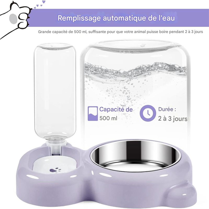 IntiMeg Ensemble de bols d'eau et de nourriture pour chien et chat