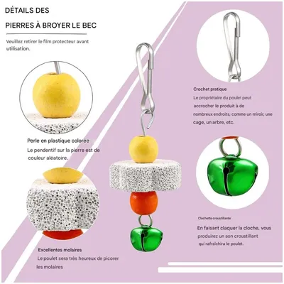 ZooVenture Lot de 4 jouets avec miroirs et clochettes pour Oiseaux