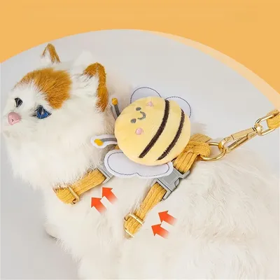 IntiMeg Harnais et laisse pour chat motif abeille