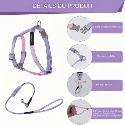 FurryFusion Harnachement et laisse pour chat