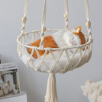 ZooVenture Hamac Lit Macramé pour chats