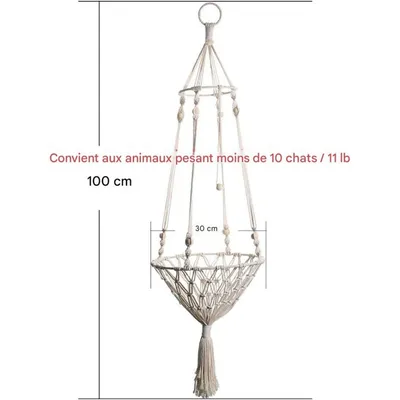 ZooVenture Hamac Lit Macramé pour chats
