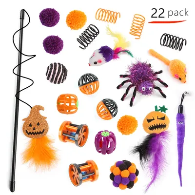 IntiMeg Ensemble de baguettes pour chat d'Halloween