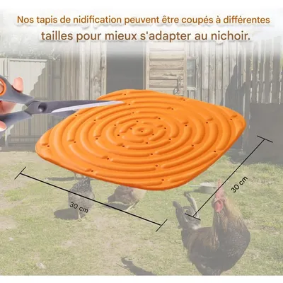 ZooVenture Ensemble de 8 tapis de nidification pour poulailler