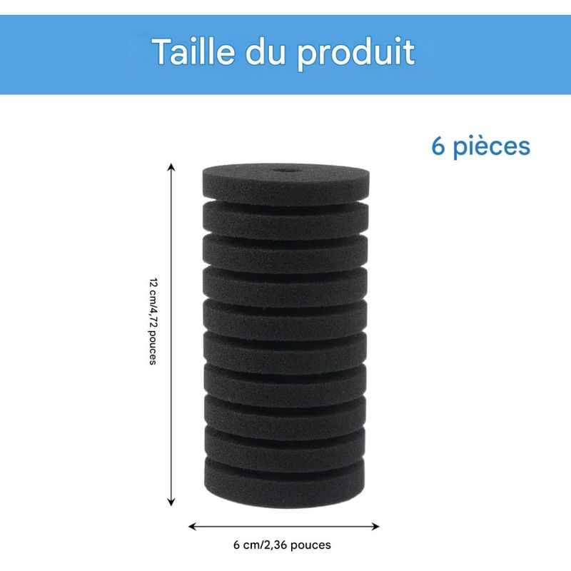 ZooVenture Lot de 2 filtres éponge pour aquarium