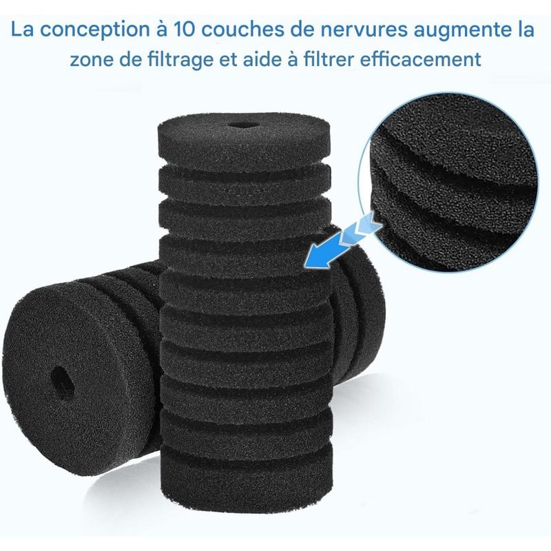 ZooVenture Lot de 2 filtres éponge pour aquarium