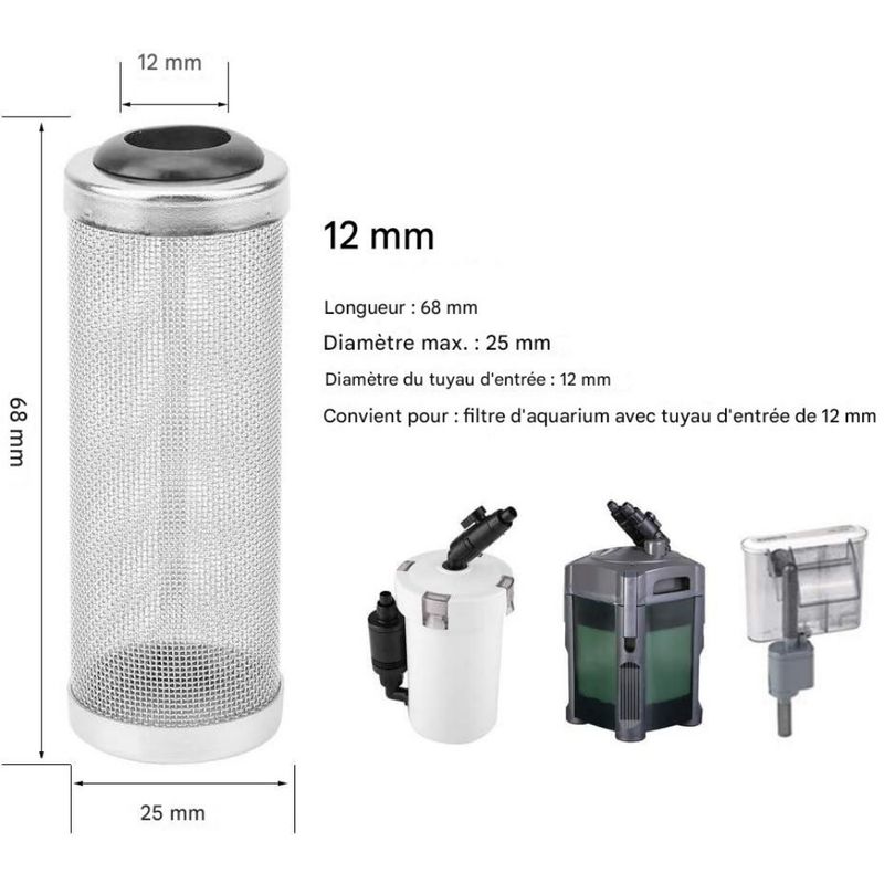 ZooVenture Filtre en acier inoxydable pour aquarium