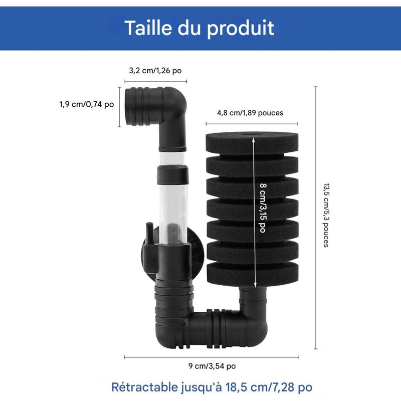 ZooVenture Lot de 2 filtres éponge pour aquarium
