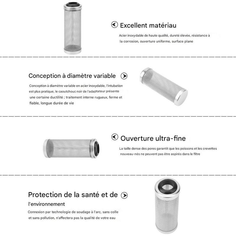 ZooVenture Filtre en acier inoxydable pour aquarium