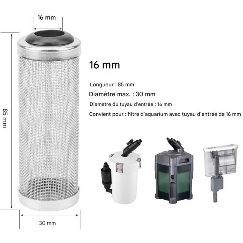 ZooVenture Filtre en acier inoxydable pour aquarium