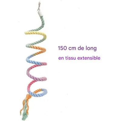 ZooVenture Corde spirale flexible en coton jouet pour oiseaux