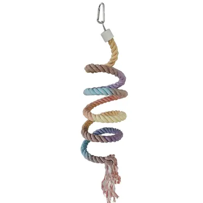 ZooVenture Corde spirale flexible en coton jouet pour oiseaux