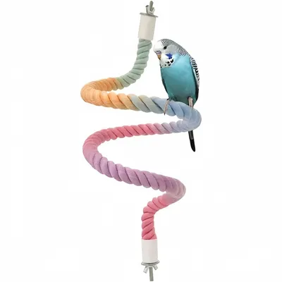 ZooVenture Corde spirale flexible en coton jouet pour oiseaux