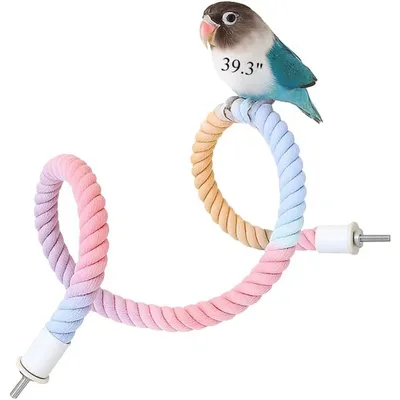 ZooVenture Corde spirale flexible en coton jouet pour oiseaux
