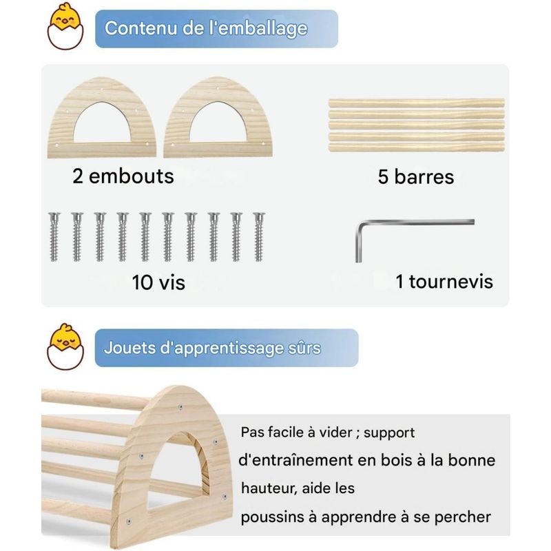 ZooVenture Perchoir stable et adapté aux habitudes naturelles pour Oiseaux