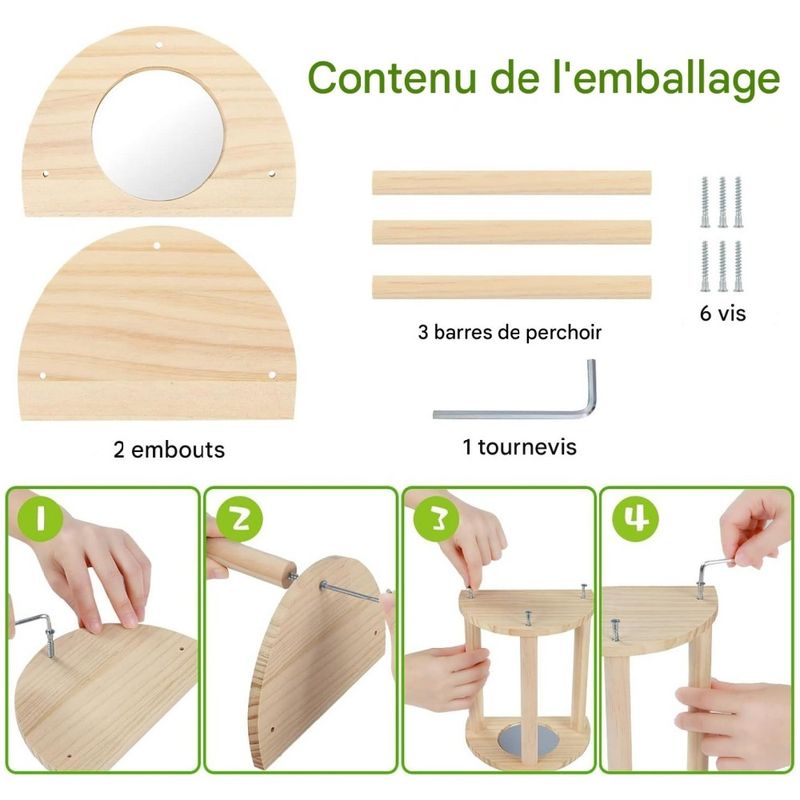 ZooVenture Perchoir en bois pour poules et poulailler