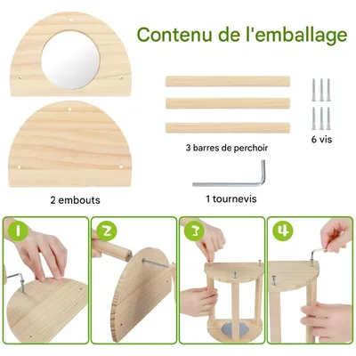 ZooVenture Perchoir en bois pour poules et poulailler