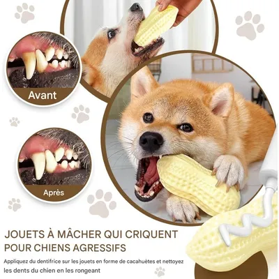 ZooVenture Juguetes masticables de cacahuete para perros