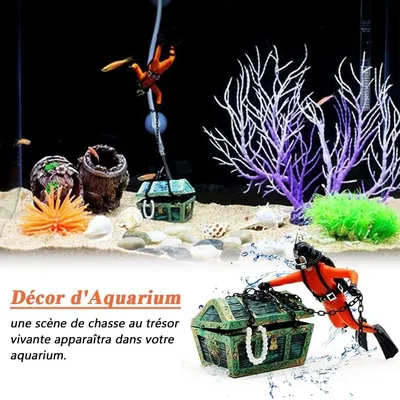 ZooVenture Ornement décoratif d'aquarium plongeur trésorier