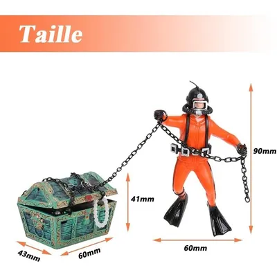 ZooVenture Ornement décoratif d'aquarium plongeur trésorier