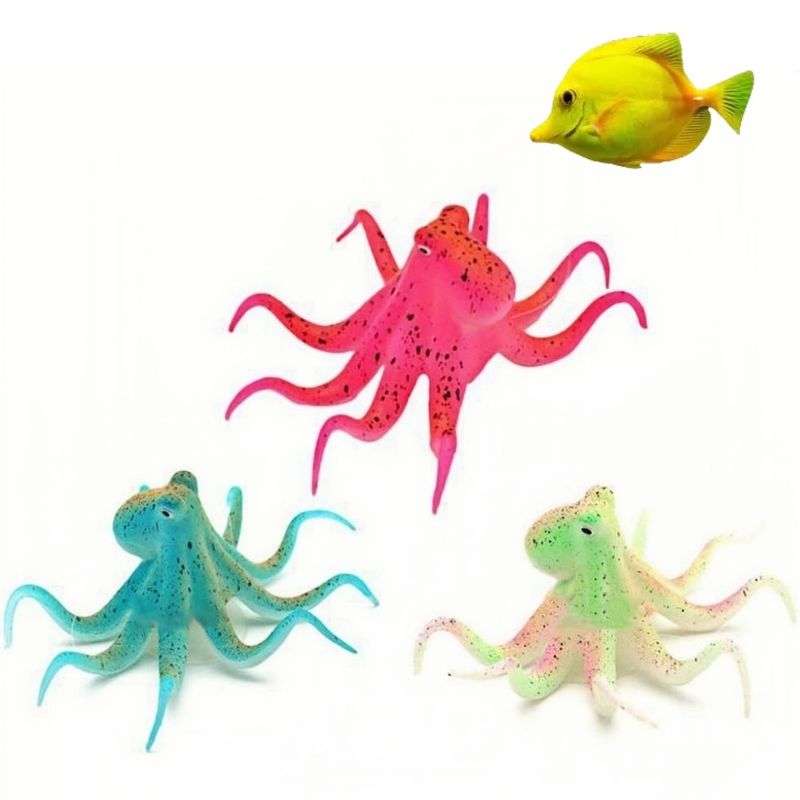 ZooVenture Octopus artificiel fluorescent ornement aquarium
