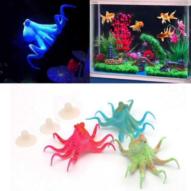 ZooVenture Octopus artificiel fluorescent ornement aquarium