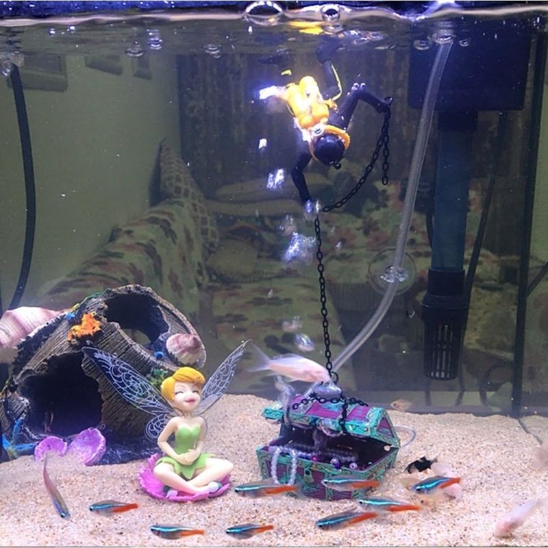ZooVenture Ornement décoratif d'aquarium plongeur trésorier