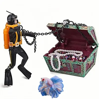 ZooVenture Ornement décoratif d'aquarium plongeur trésorier ZooVenture Ornement décoratif d'aquarium plongeur trésorier