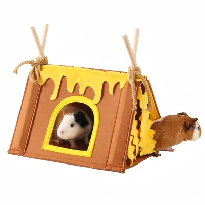 FurryFusion Nid de tente en bois pour petits animaux FurryFusion Nid de tente en bois pour petits animaux