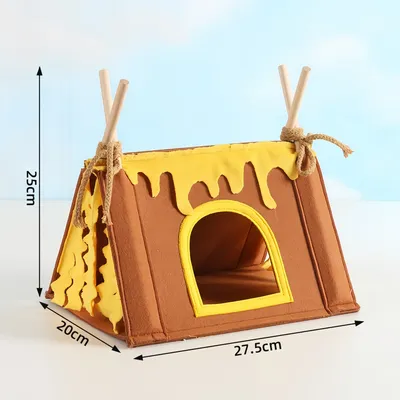 FurryFusion Nid de tente en bois pour petits animaux