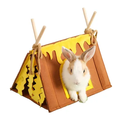 FurryFusion Nid de tente en bois pour petits animaux
