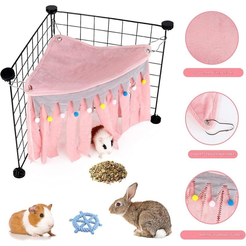 ZooVenture Cachette d'angle pour petits animaux de compagnie