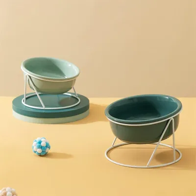 IntiMeg Bol en céramique pour chat et chien avec socle surélevé