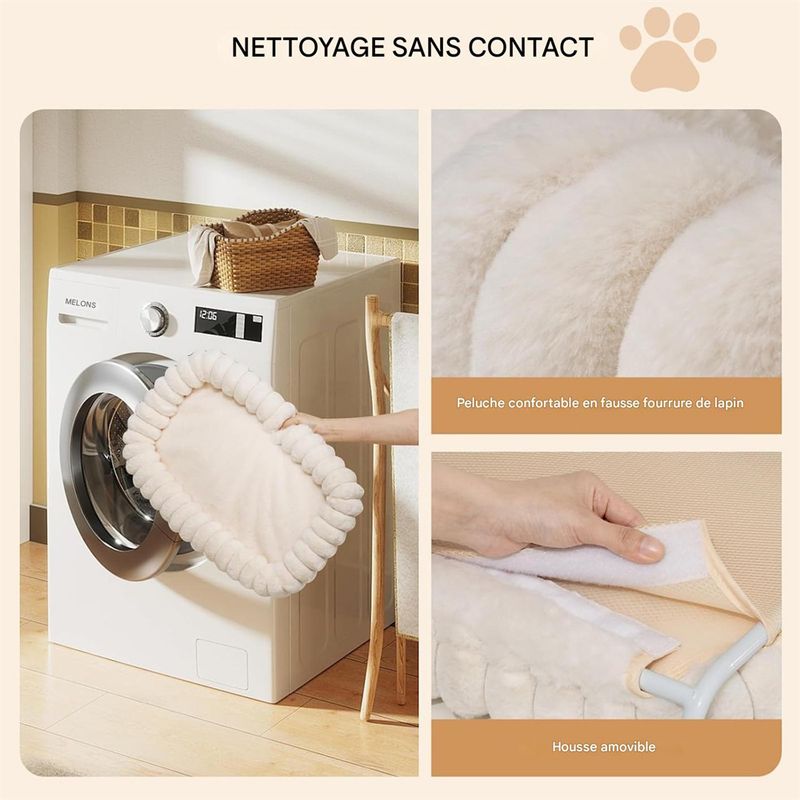 IntiMeg Hamac pour chat en peluche en forme de barre