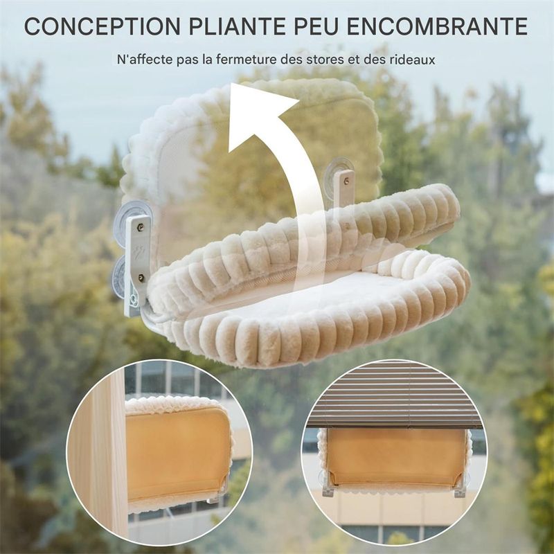 IntiMeg Hamac pour chat en peluche en forme de barre