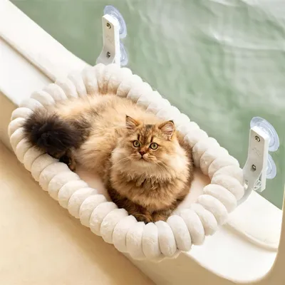 IntiMeg Hamac pour chat en peluche en forme de barre