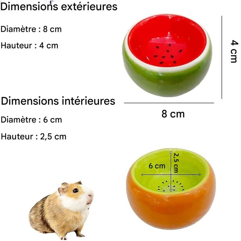 ZooVenture Lot de gamelles en céramique pour petits animaux